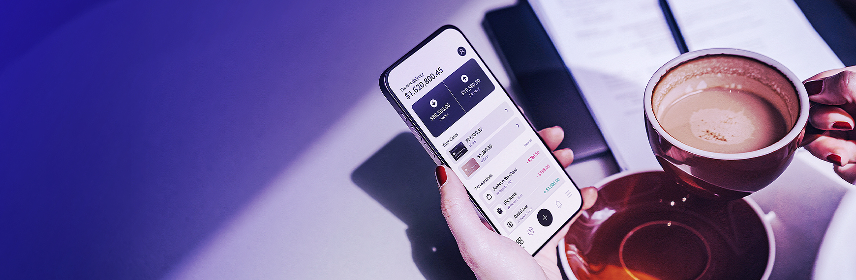 Person using smartphone for banking application interface related to Consumer Credit Directive.