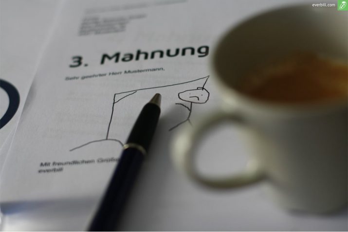 Diagram showing the stages of the Austrian dunning procedure Mahnverfahren timeline