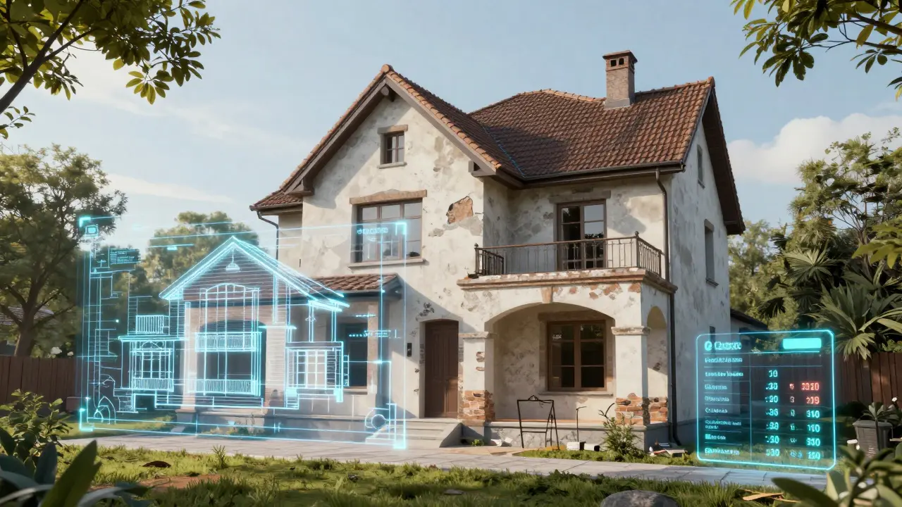 Online renovation calculator interface showing cost estimates